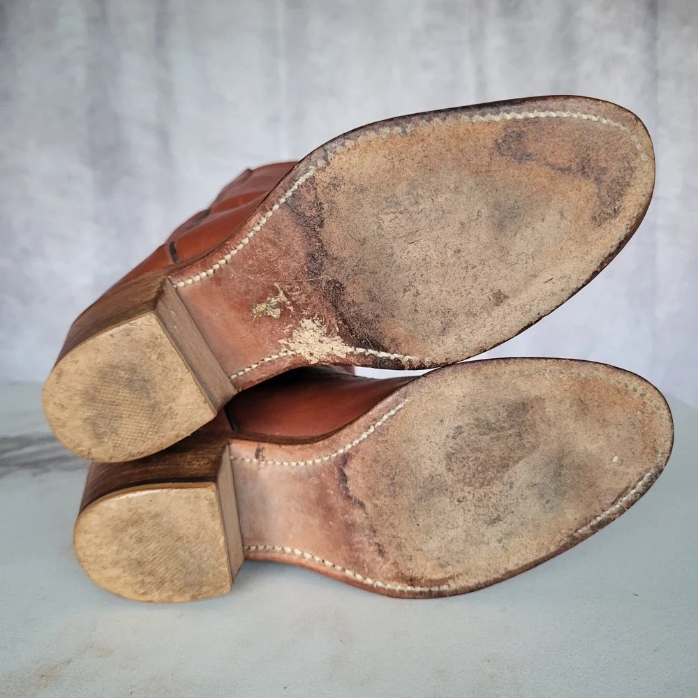 Size 6 M Vintage Wolverine Block Heel Western Boots Women's Tall